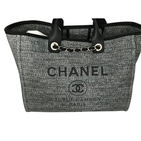 deauville canvas tote chanel|chanel deauville tote for sale.